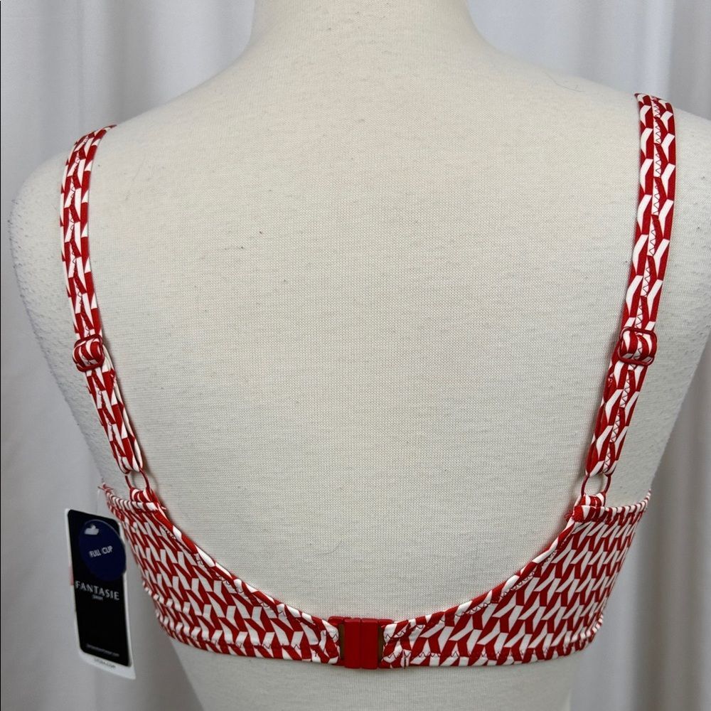 Fantasie Red and White Patterned Bikini Top, Size 32 - NWT - Picture 6 of 15
